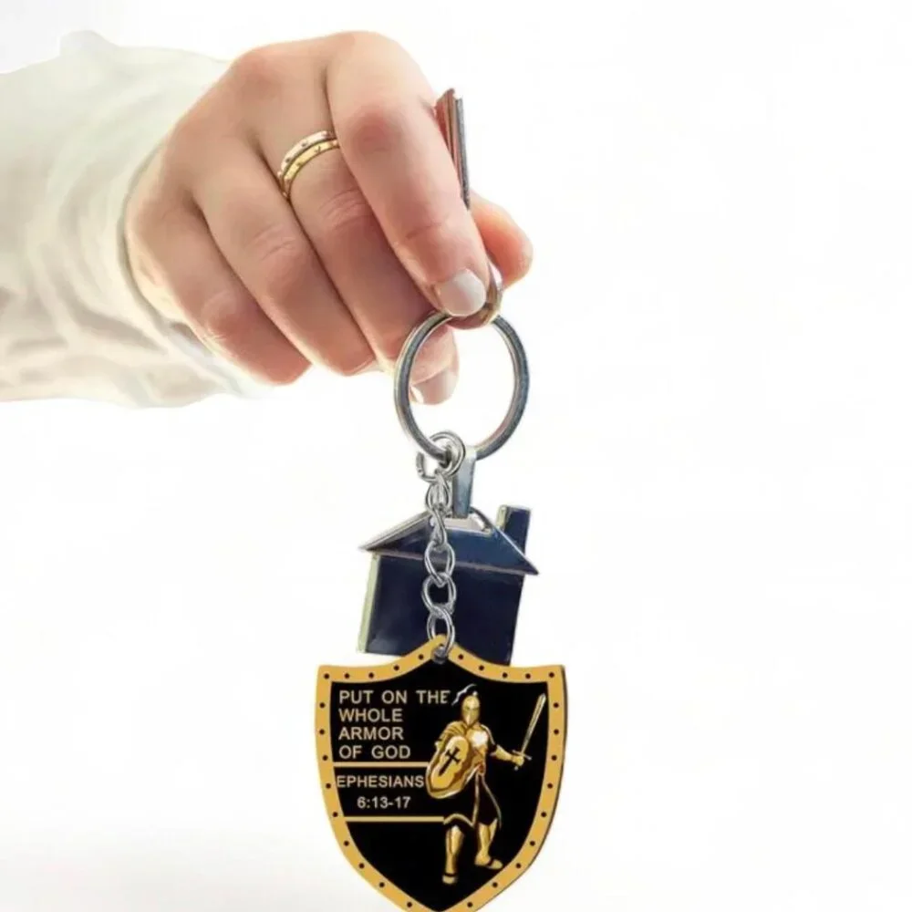 NEW - ARMOR OF GOD BUNDLE BLACK TSHIRT,KEYCHAIN & BRACELET UNISEX - SZ LARGE - Picture 11 of 11